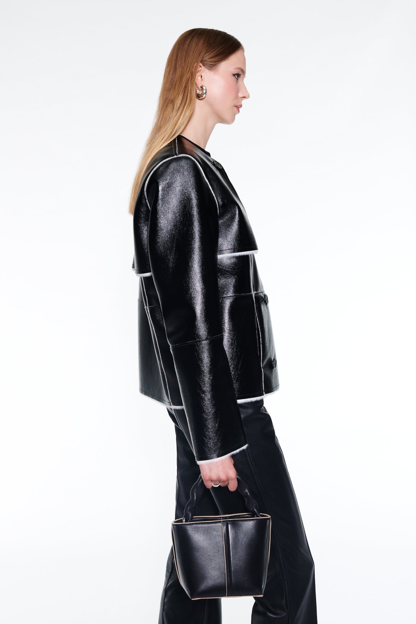 STAND STUDIO LARA FAUX-SHEARLING DOUBLE-BREASTED JACKET