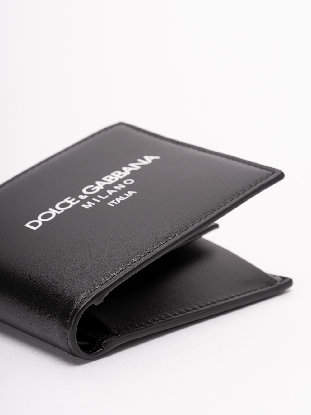 Dolce & Gabbana Logo-print Leather Wallet In Black
