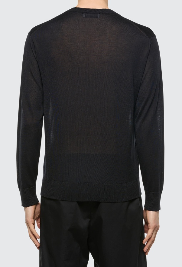 Laneus Relaxed Fit Polo Knitwear In Luxurious Wool-cashmere Blend In Black