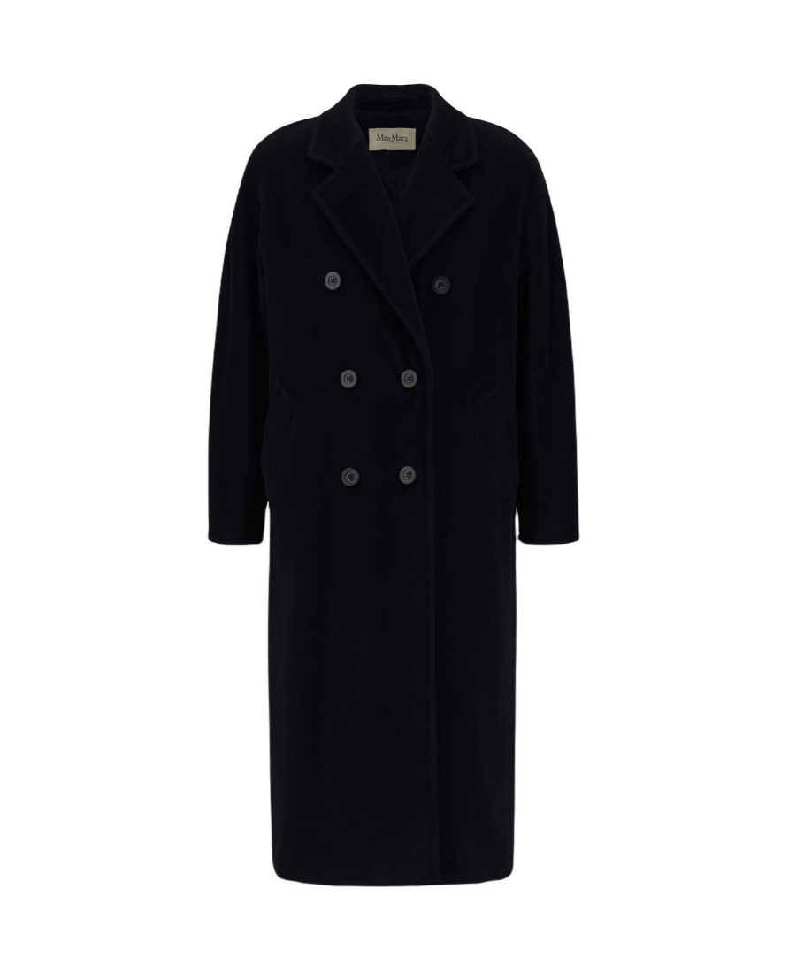Max Mara Madame Double-breasted Wool And Cashmere-blend Coat In Black
