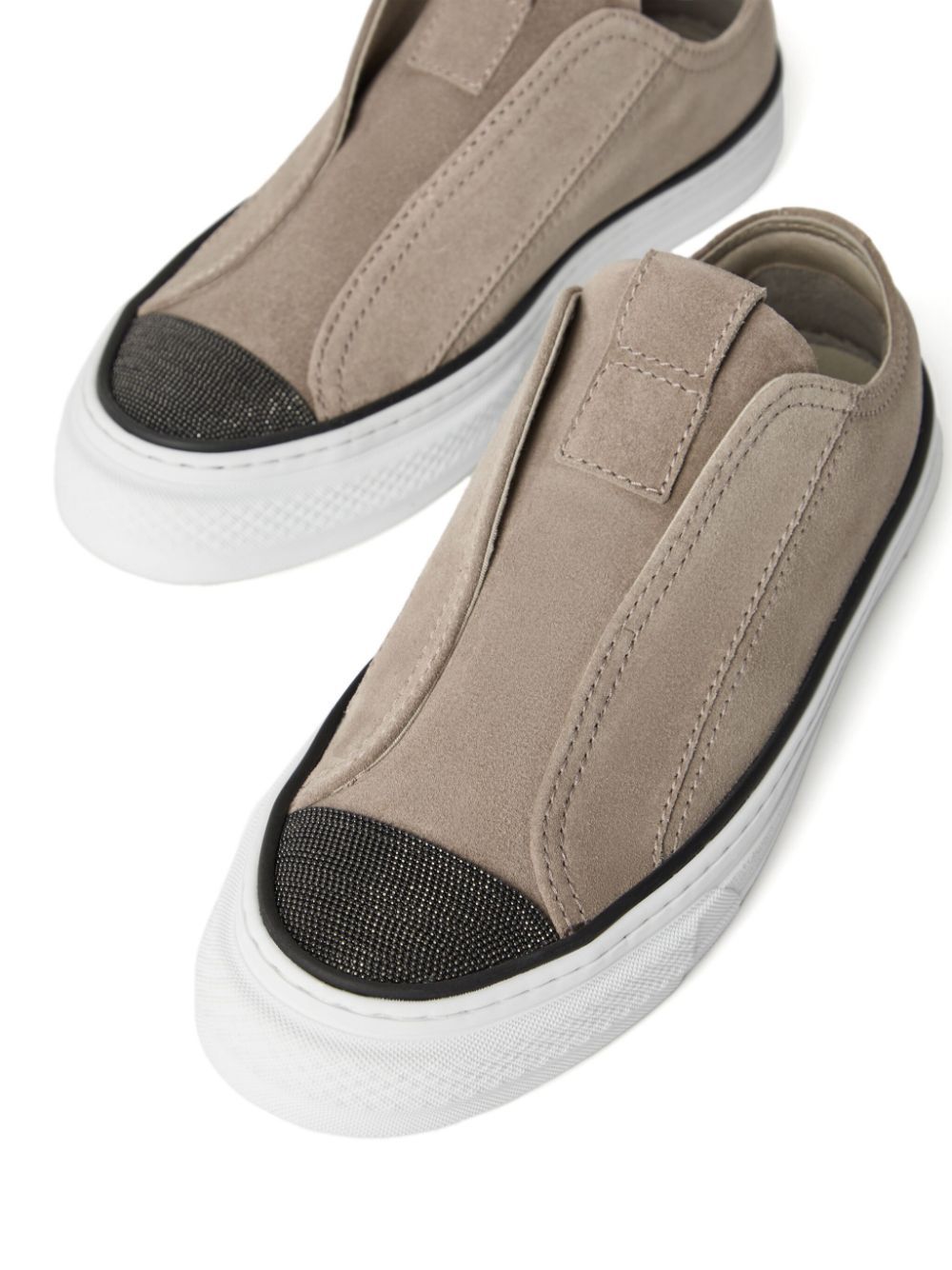 Shop Brunello Cucinelli Slip-on Sneakers In White
