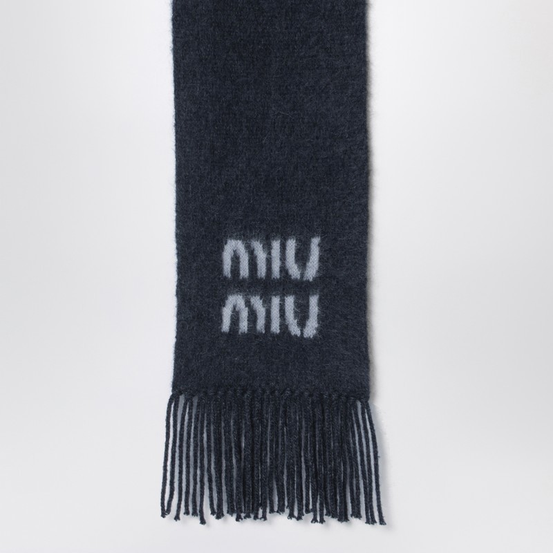 Miu Miu Logo Scarf In Black