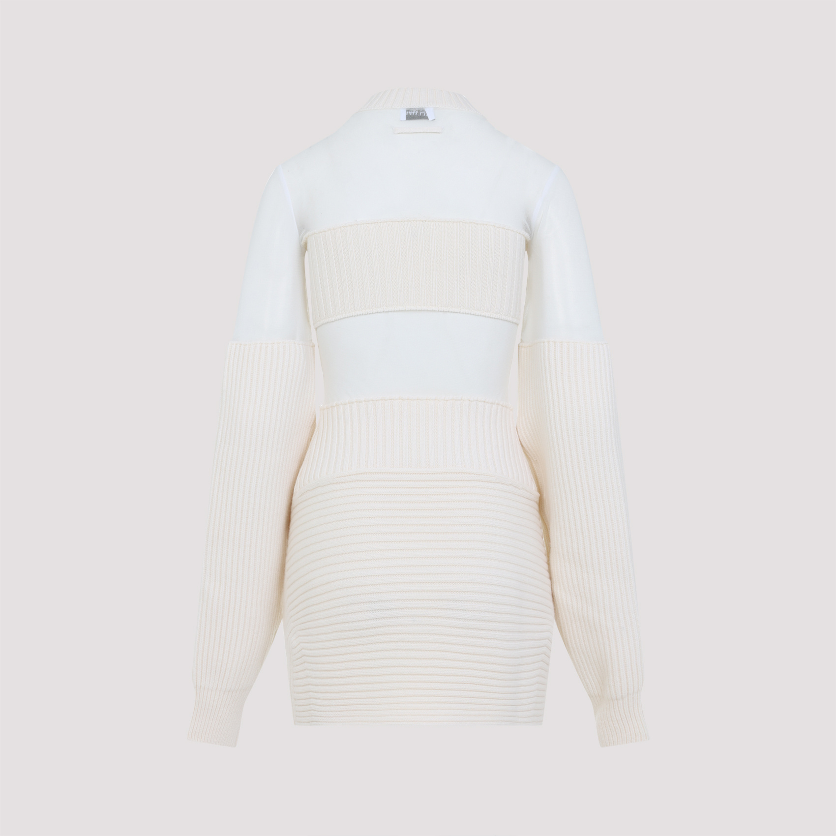 Jean Paul Gaultier Wool Short Dress With Mesh Details Women In Multi