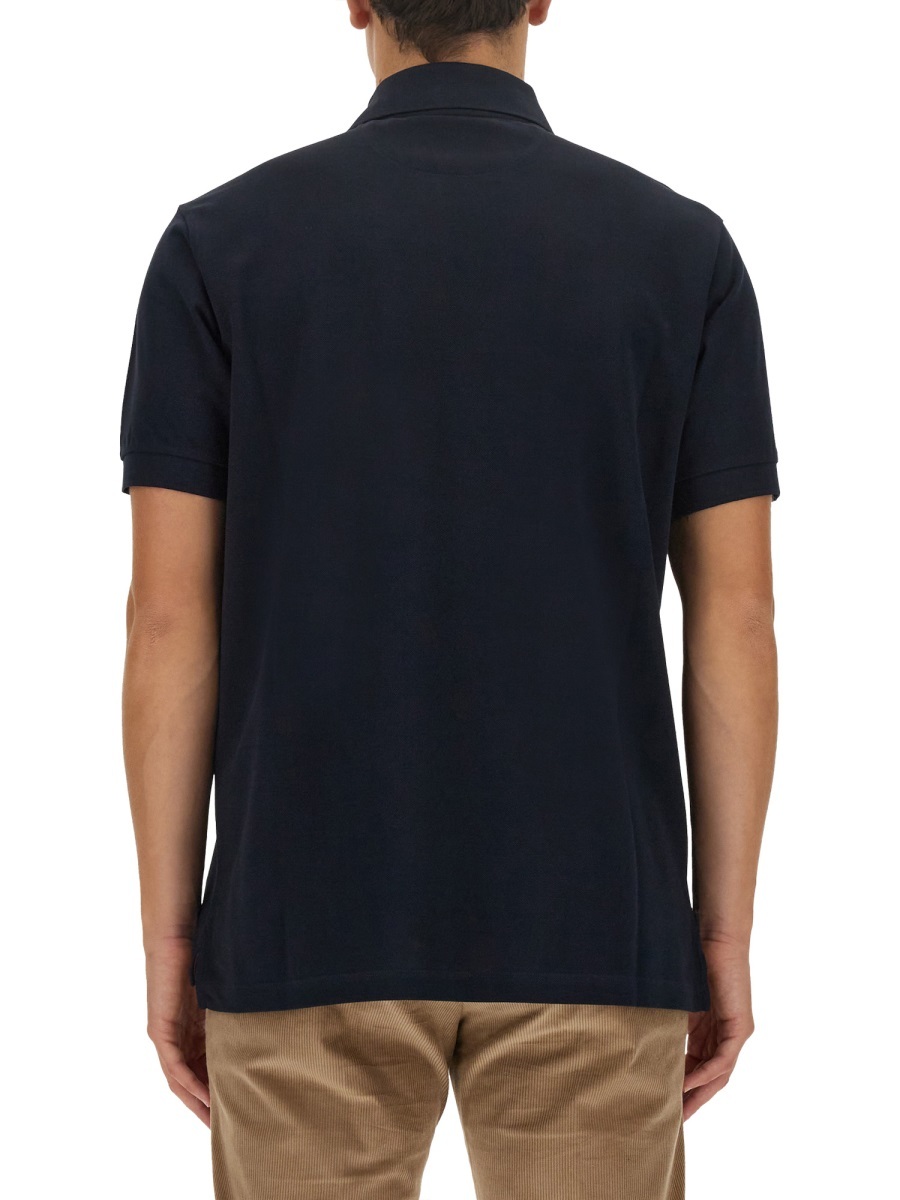 Shop Paul Smith Artist Stripe Placket Polo Shirt In Black