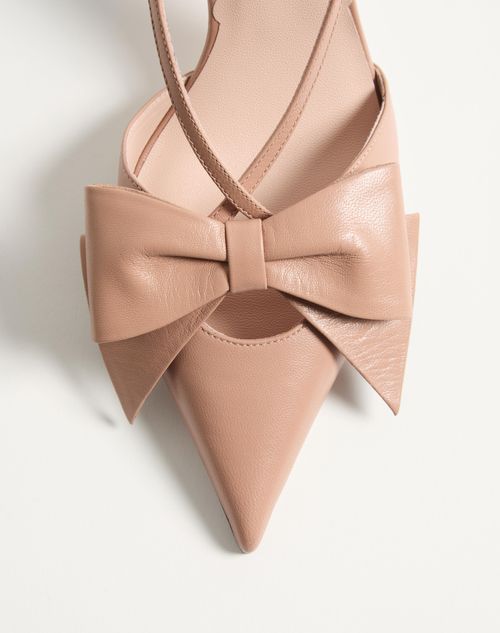 Valentino Bowow 85 Leather Slingback Pumps In Cinnamon Rose