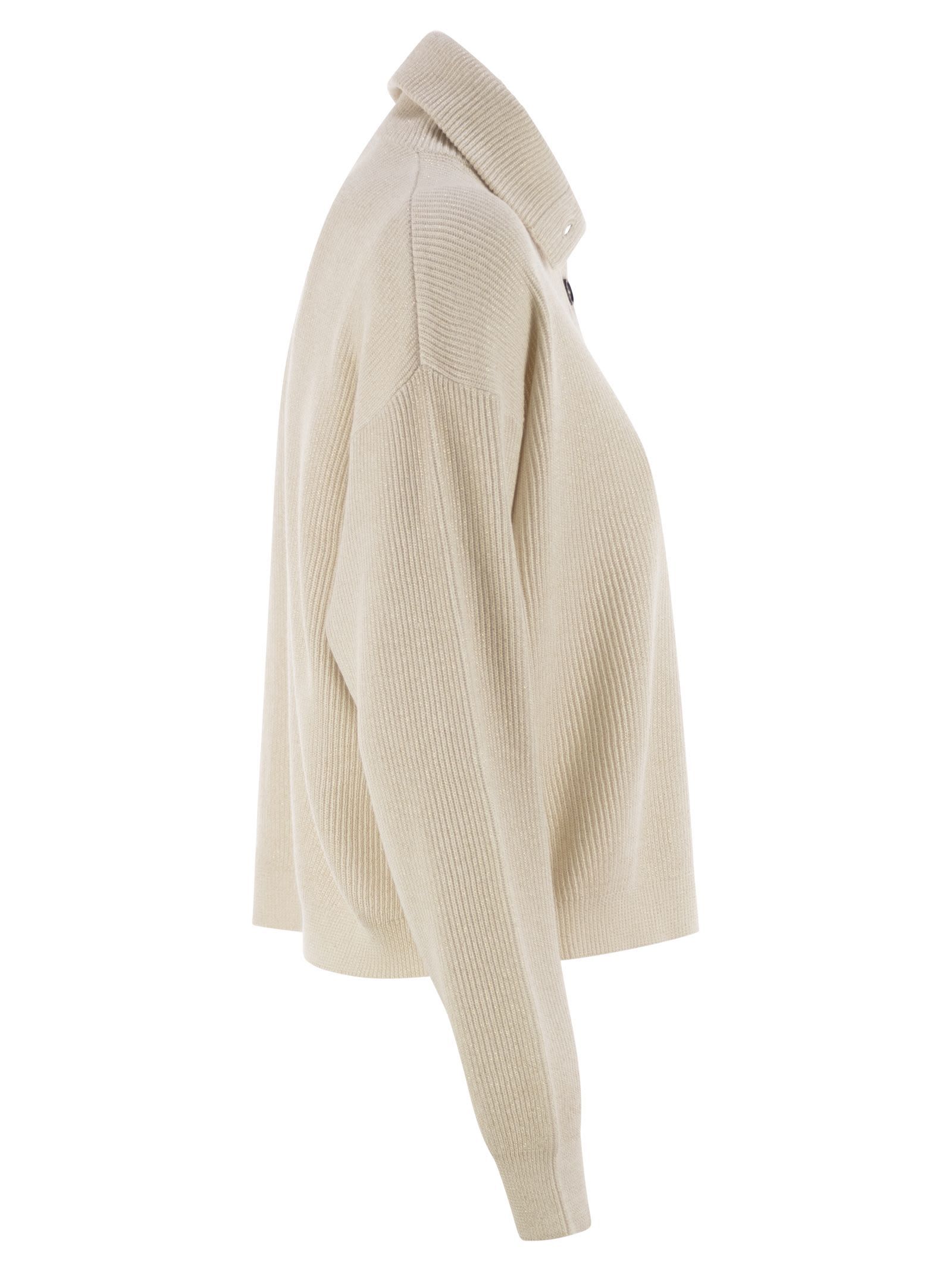Brunello Cucinelli Women English Rib Cotton Polo-style Jersey With Jewellery