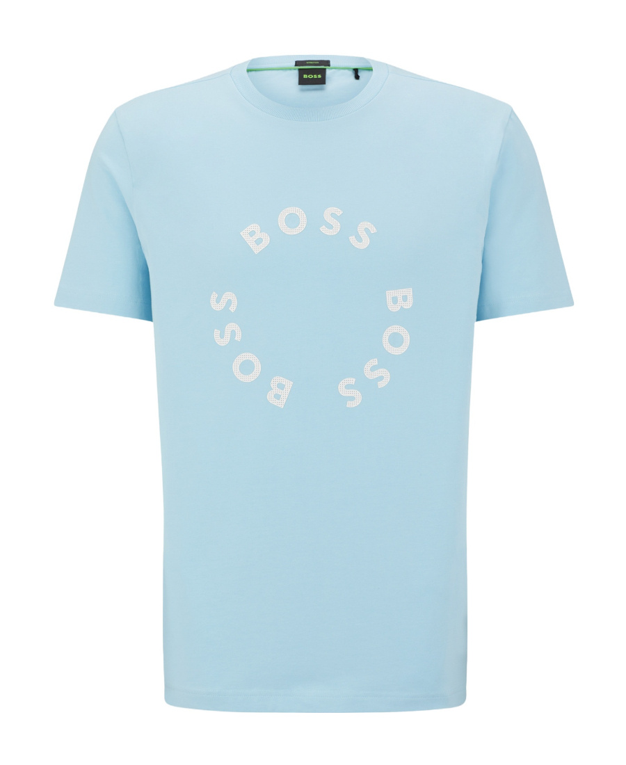 Hugo Boss Logo-print Short-sleeve T-shirt In Blue