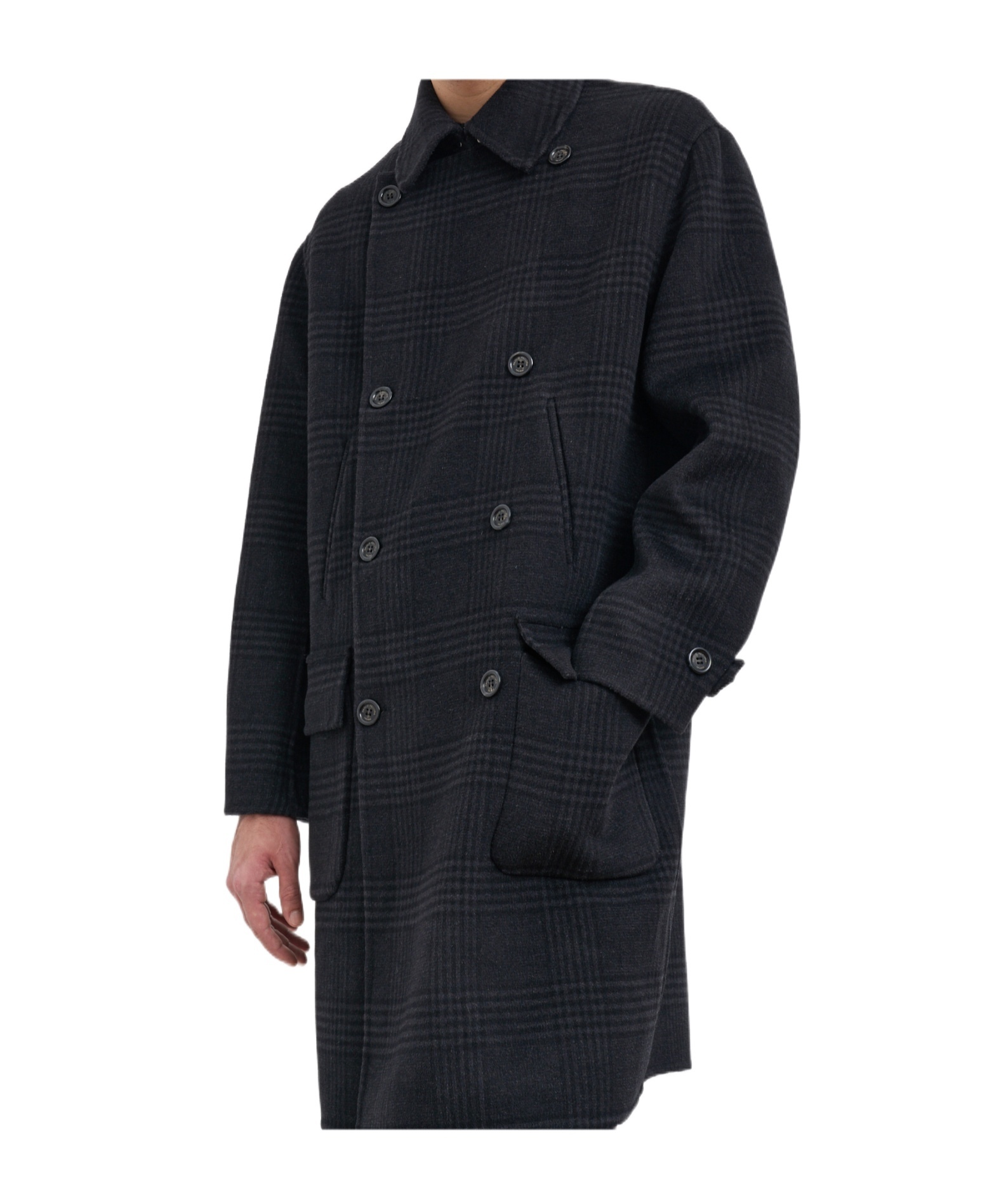 Paolo Pecora Long-sleeved Coat In Black