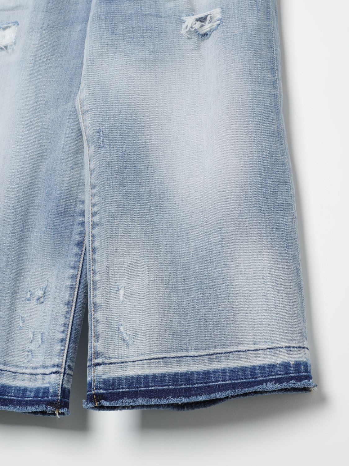 Dsquared2 Wide Clear Ripped Jeans In Gray