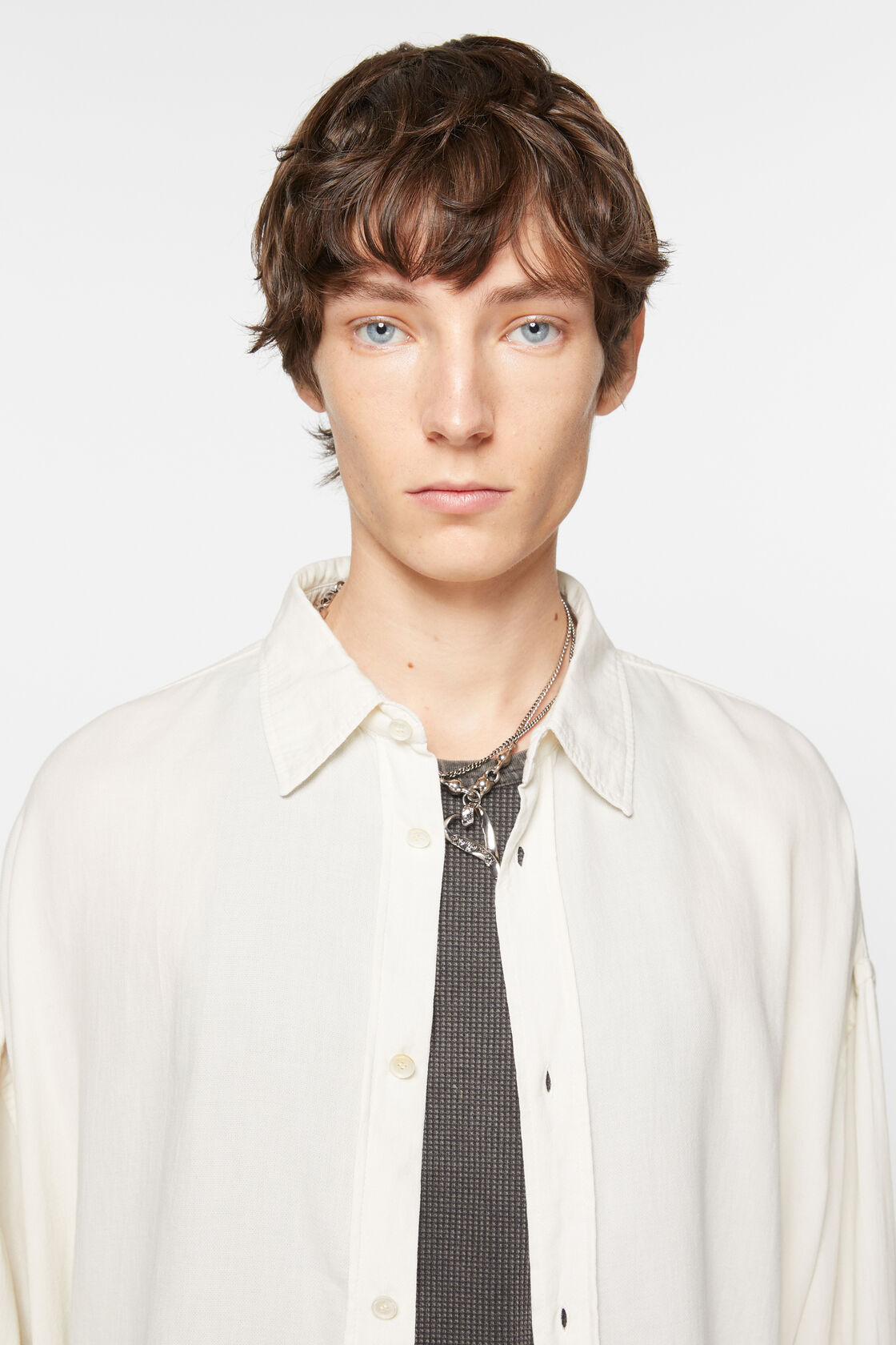 Acne Studios Logo-patch Cotton Shirt In White