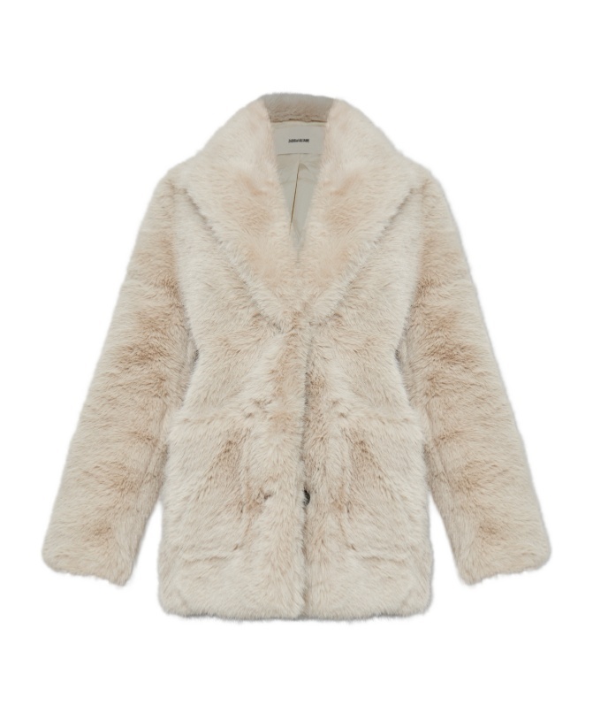 Zadig & Voltaire Zadig  Voltaire Faux Fur Shawl-collar Coat In Brown