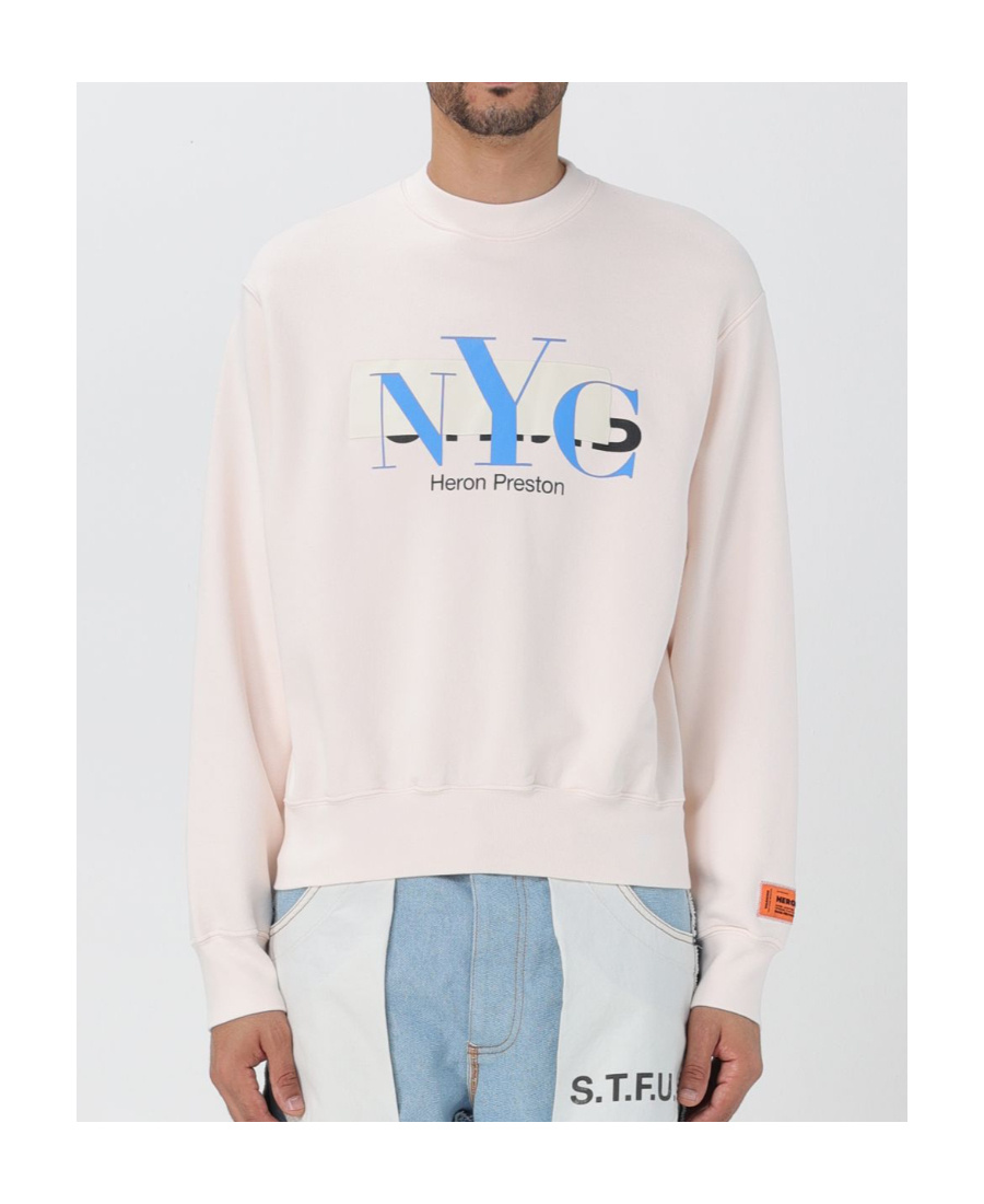 Heron Preston Logo Printed Crewneck Sweatshirt In White