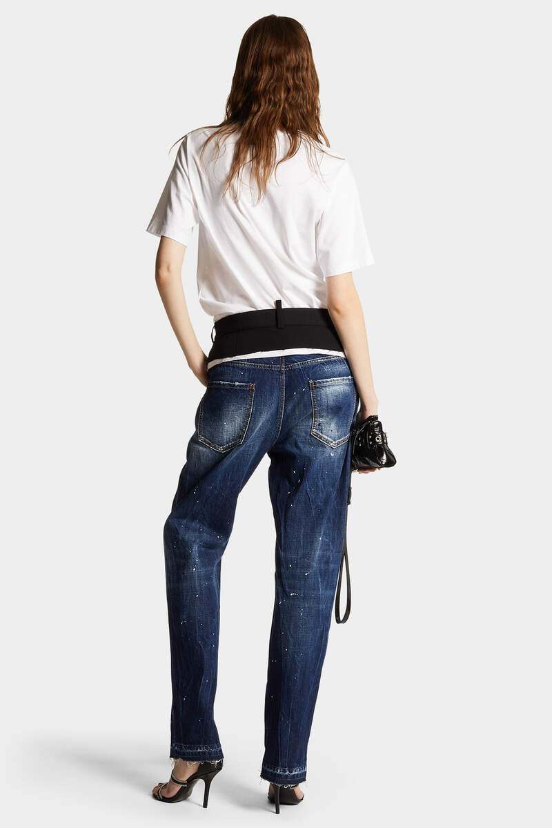 Dsquared2 Paint Splatter Washed Jeans In Blue
