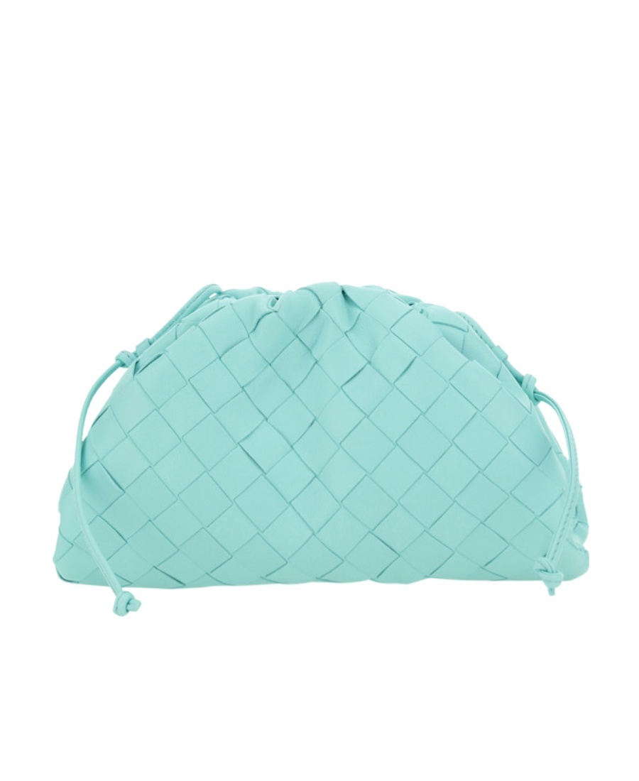 Bottega Veneta Mini Intrecciato Leather Clutch Bag In Blue