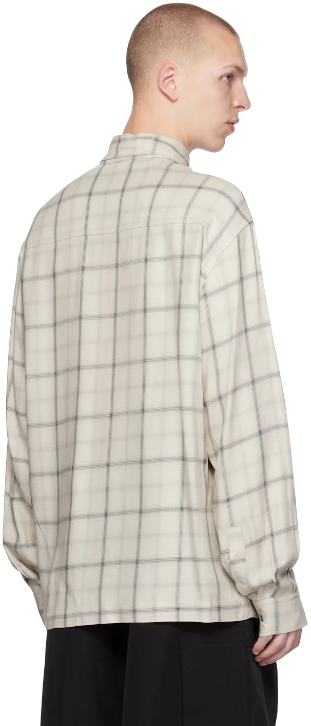 PALM ANGELS PALM ANGELS LOGO EMBROIDERED CHECKED LONG-SLEEVED SHIRT