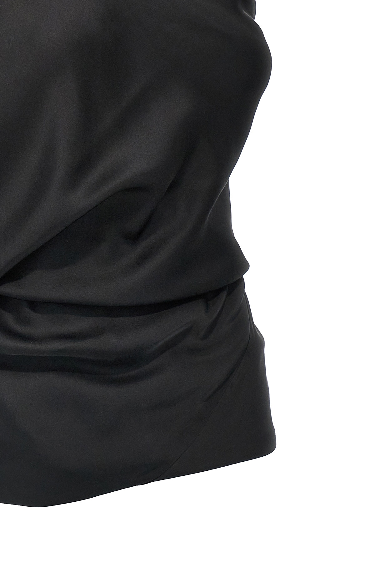 Rick Owens Asymmetrical Neckline Top In Black