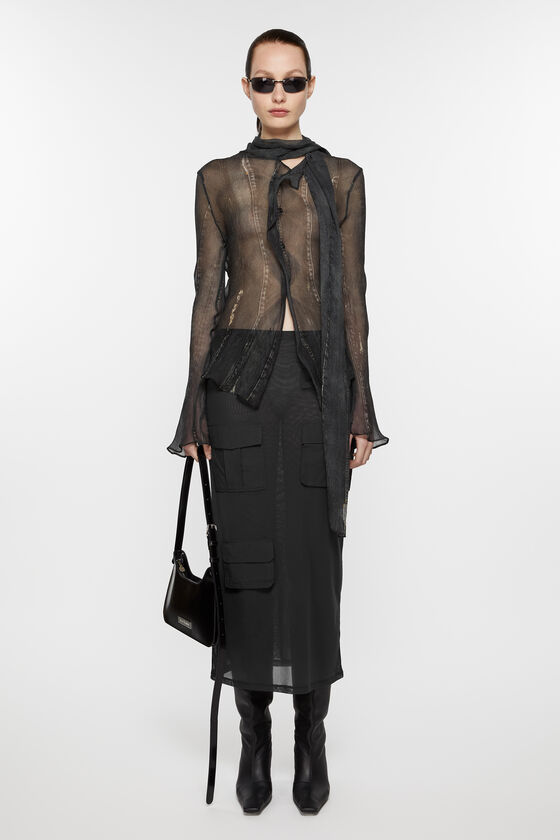 Acne Studios Work Mesh Skirt In Black