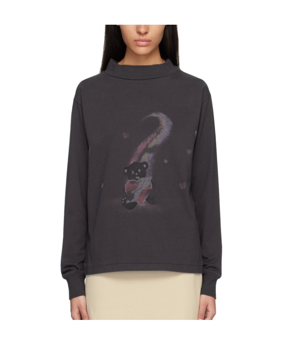 We11 Done Graphic-print Long-sleeve Top In Black