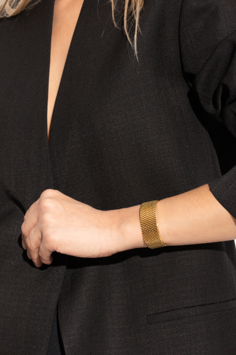 Jil Sander Grid-pattern Bracelet In Gold