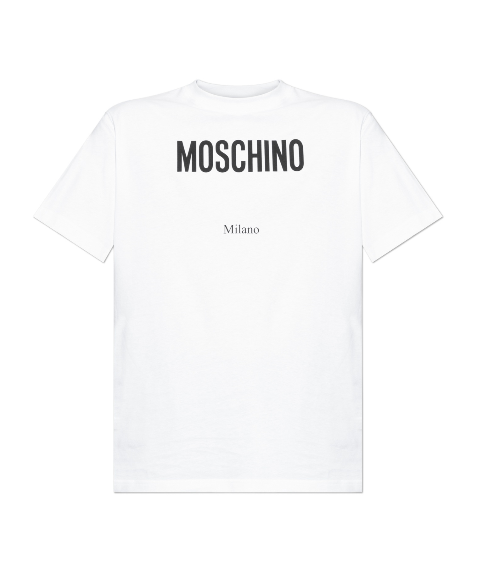 Moschino Cotton T-shirt With Contrasting Logo Detail In White