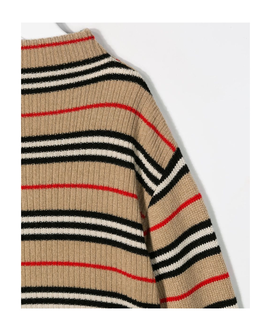 Burberry Contrast Icon Stripe Jumper In Nude