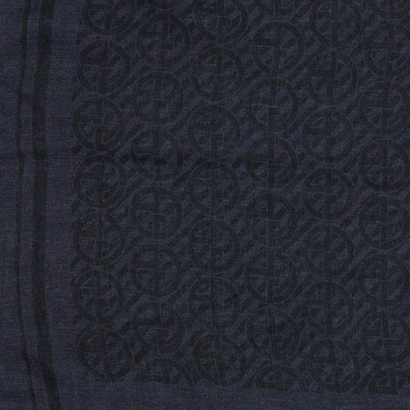 Emporio Armani Logo Scarf In Black
