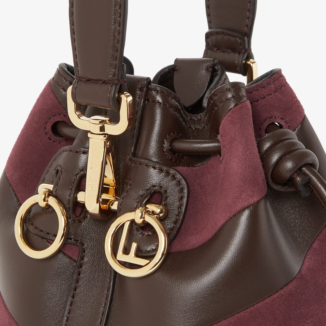 Fendi Mon Tresor Mini Sac En Cuir Et Daim Avec Tressage Bicolore In Multi