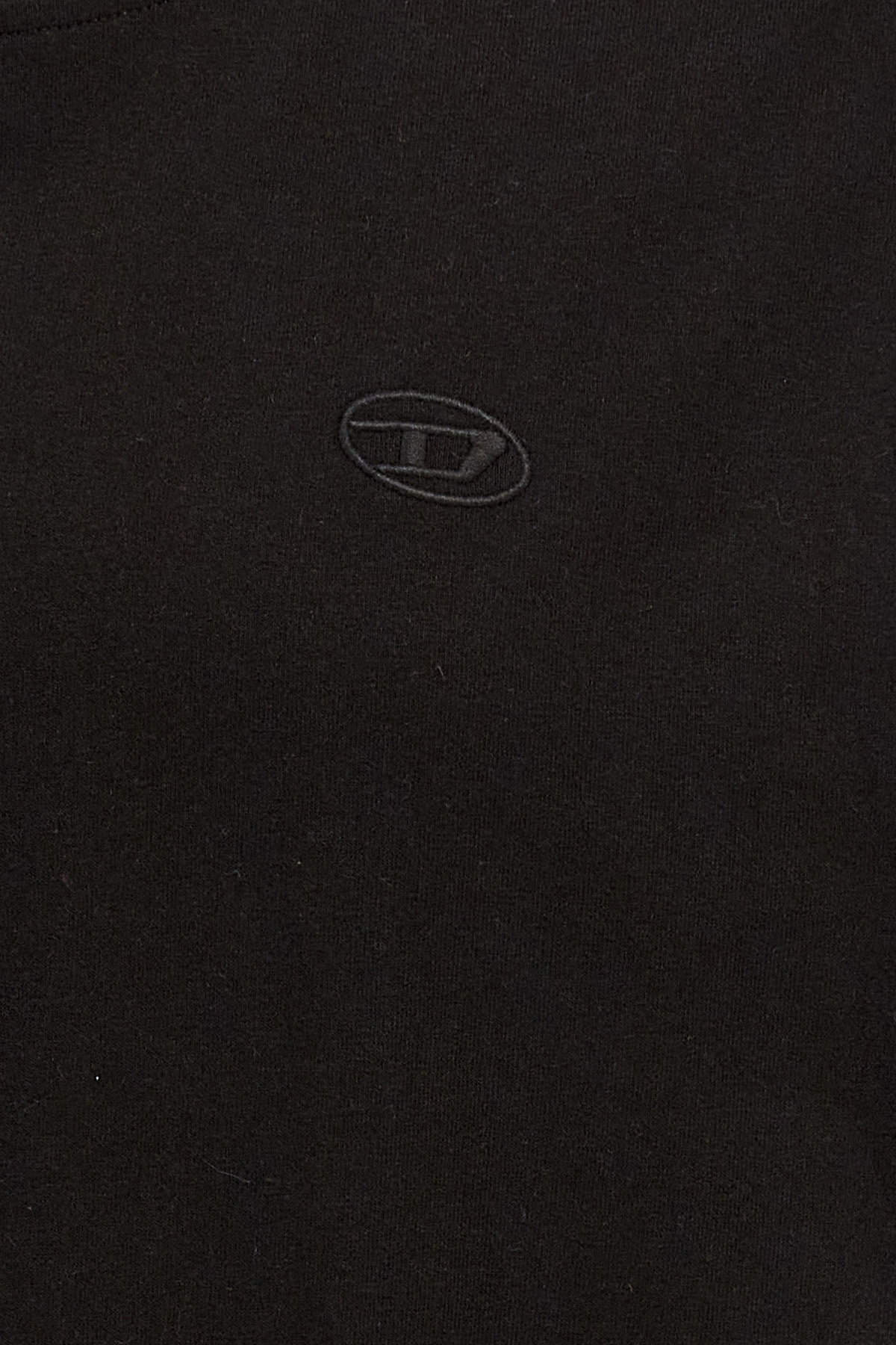 Diesel T-boggy-megoval-d T-shirt With Tonal And Contrasting Logo Embroidery In Black