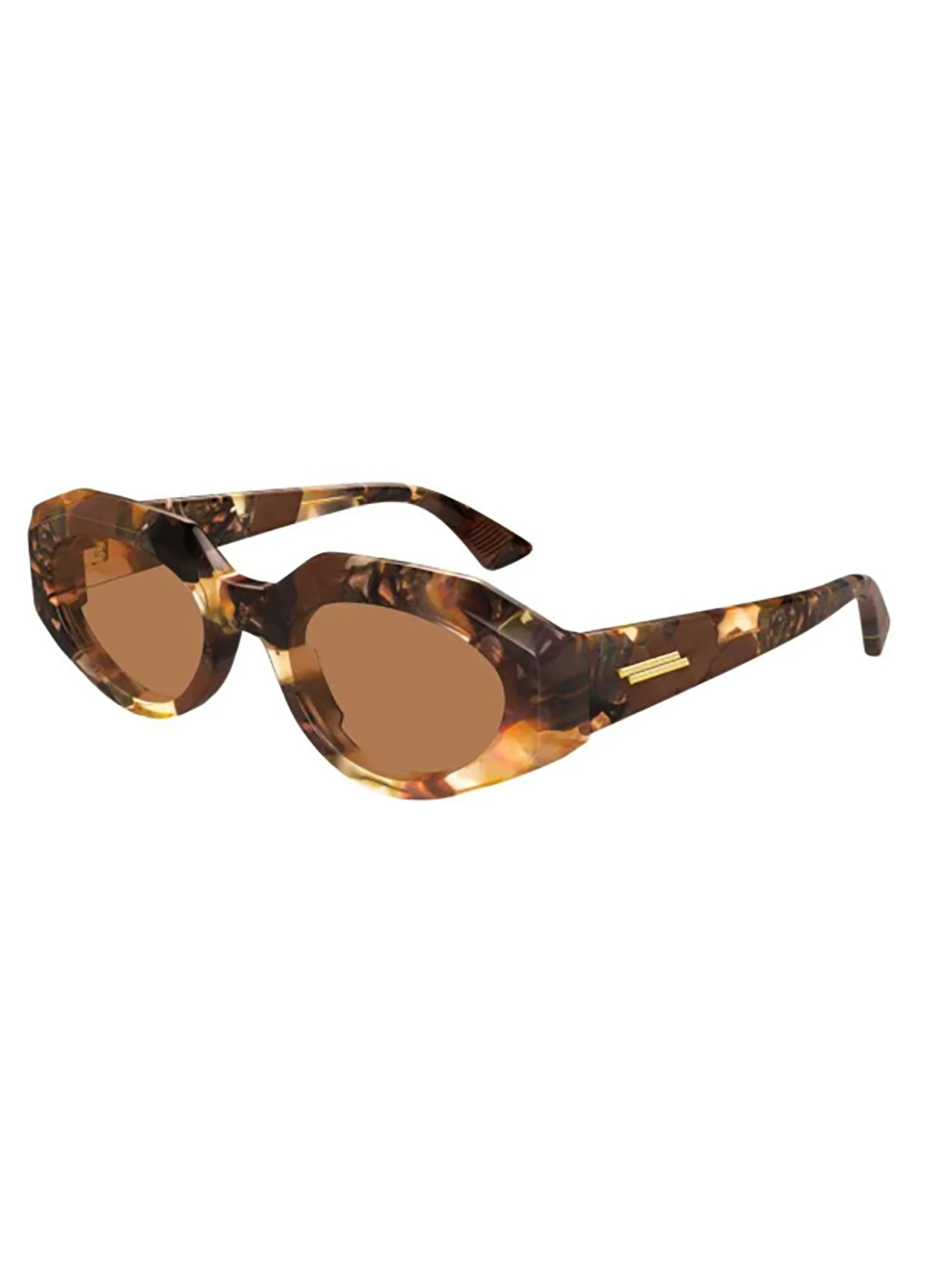 Bottega Veneta Eyewear Oval Frame Sunglasses In Brown