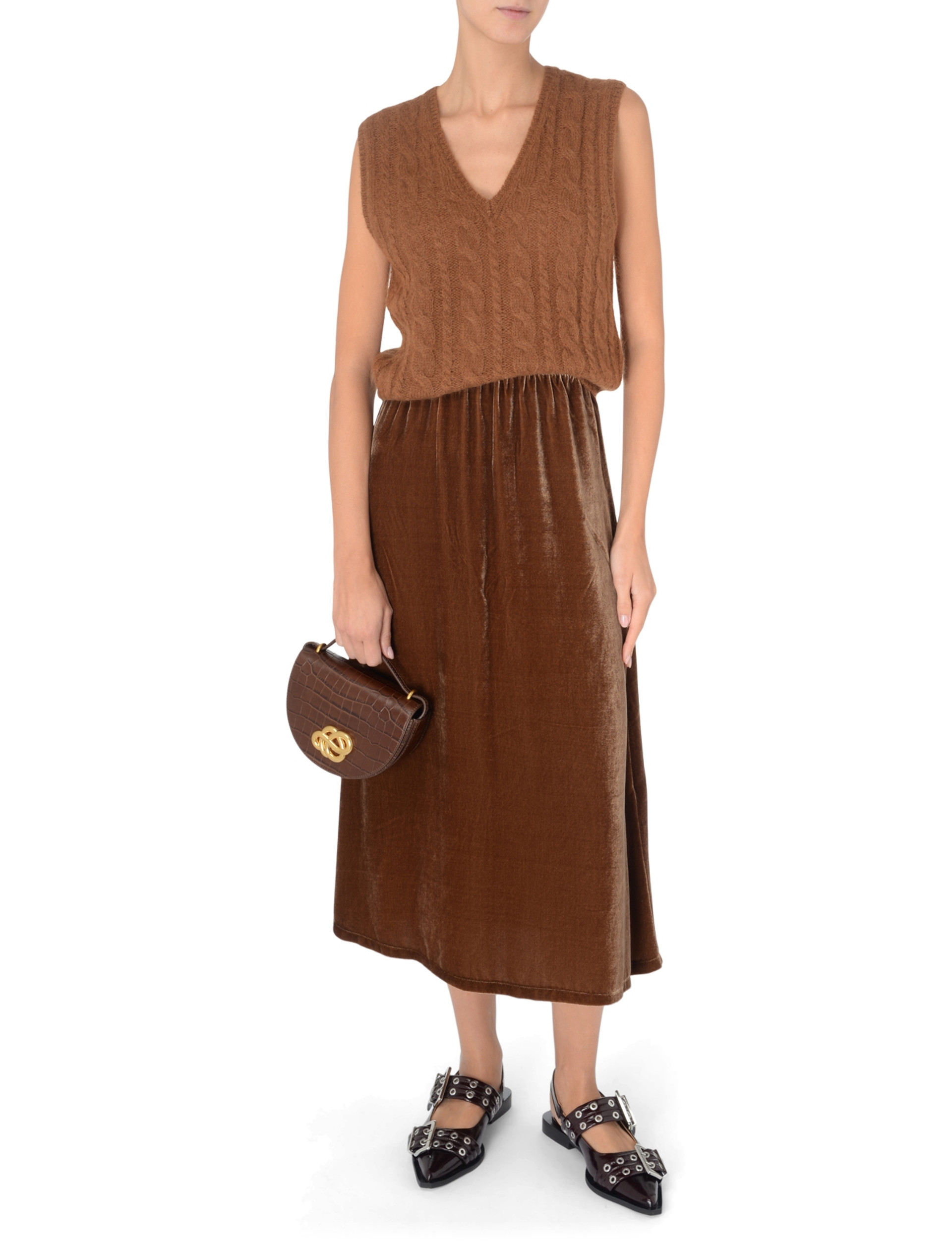 By Malene Birger Elastic Waist Skirt In Brown