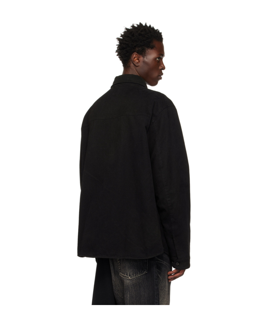 We11 Done Black Half-zip Shirt In Black