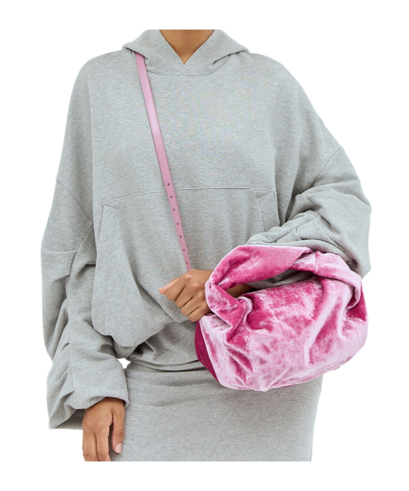 Dries Van Noten Double Top Handle Shoulder Bag In Pink