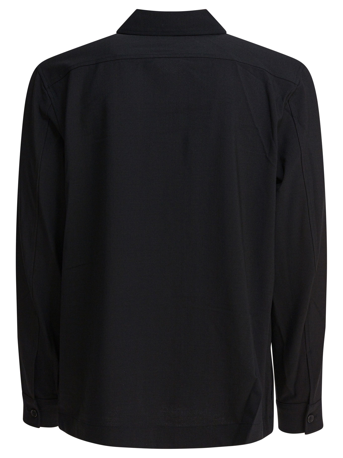 Vince Button-front Wool Overshirt In Black