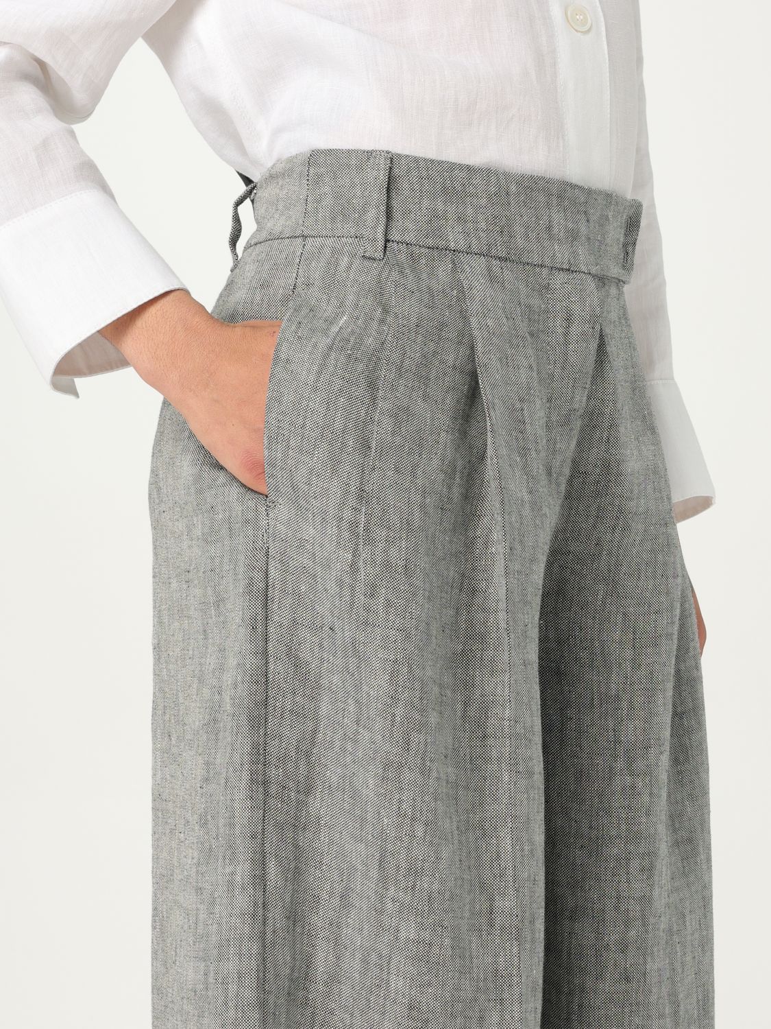 Max Mara Wide-leg Casual Pants In Gray