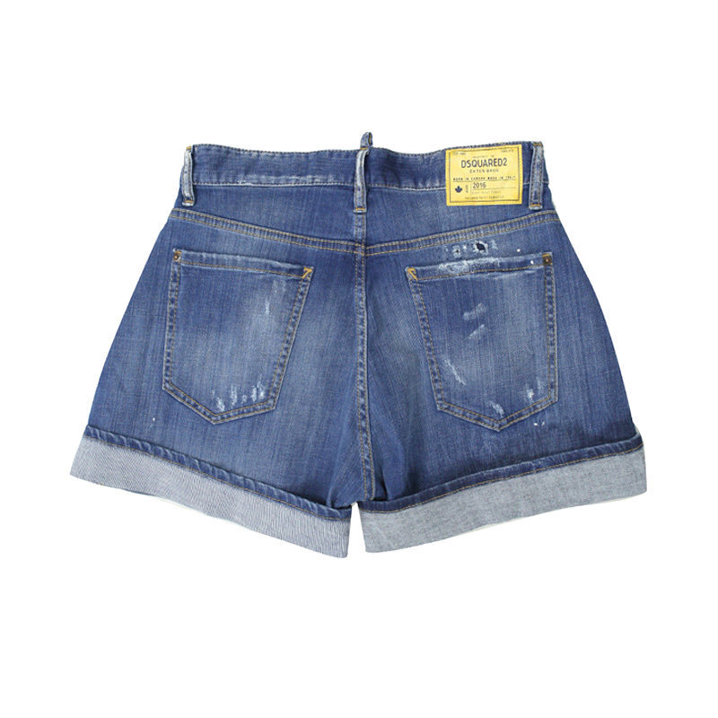 Dsquared2 Button Denim Shorts In Blue