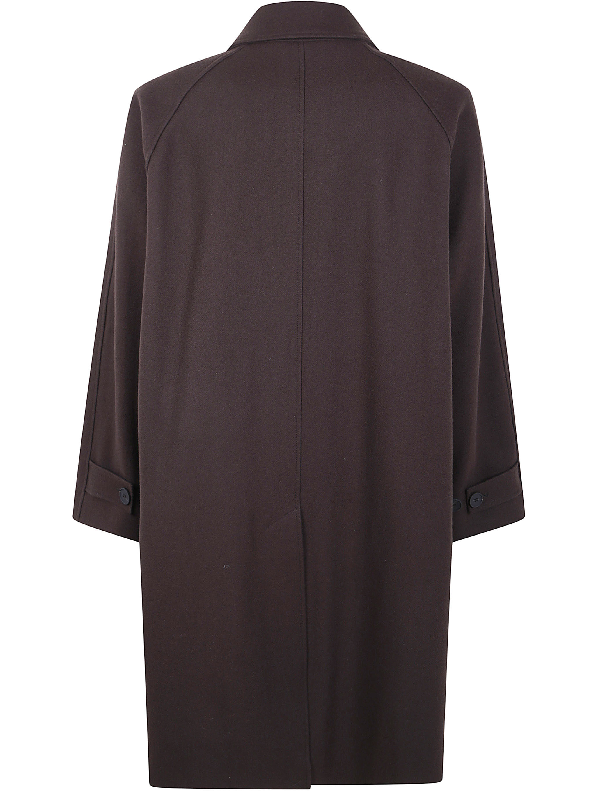 Studio Nicholson Wool Coat With Raglan Sleeves And Pockets In Brown