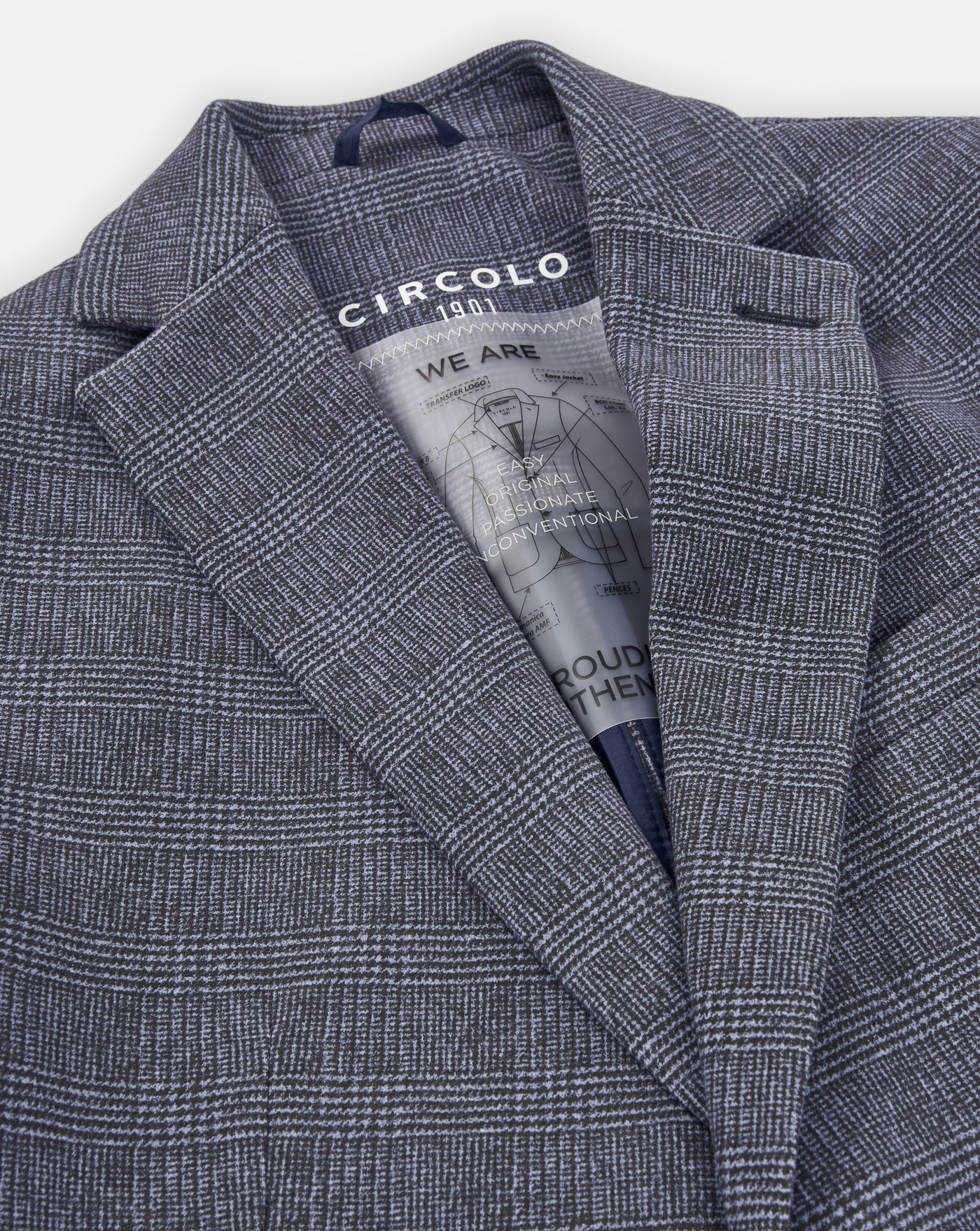Circolo 1901 Prince Of Wales-check Blazer In Gray