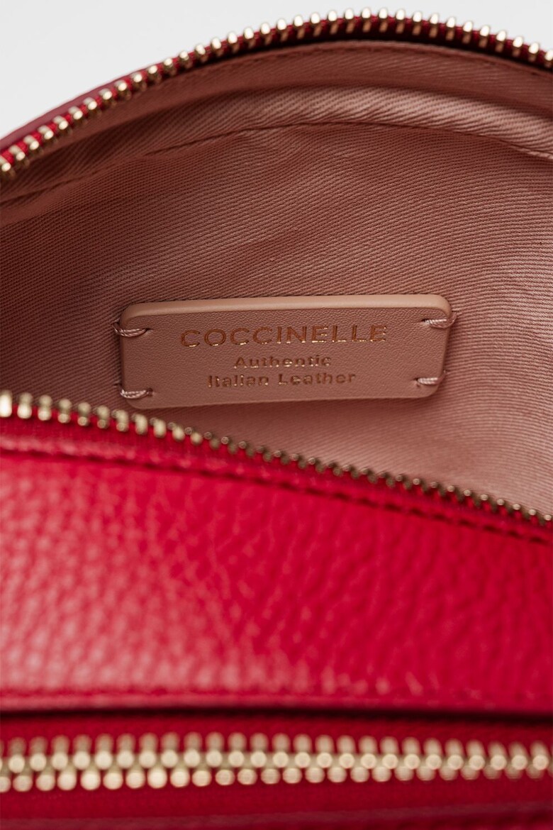 Coccinelle Zipper Shoulder Bag In Wine Red