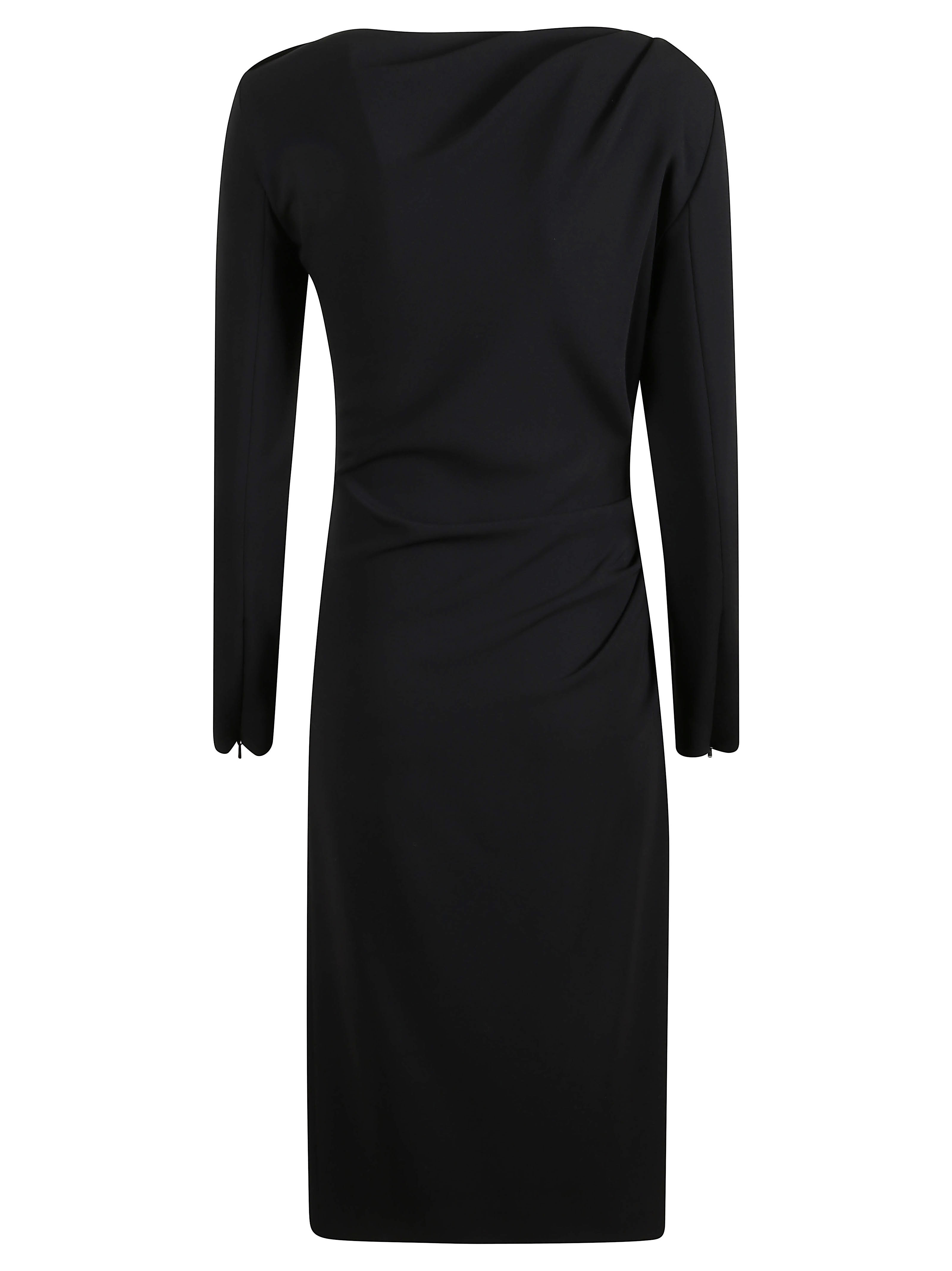 Max Mara Raoul Abito Draped Midi Dress In Black