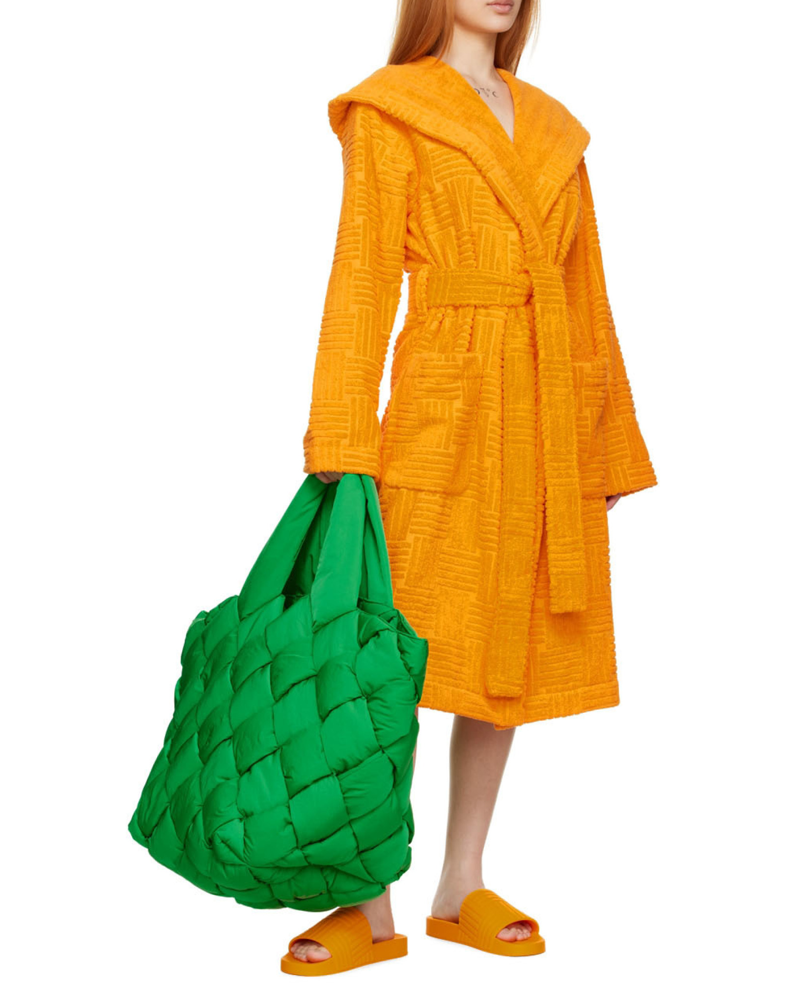 Bottega Veneta Cassette Padded Intreccio Tote Bag In Parrot Green