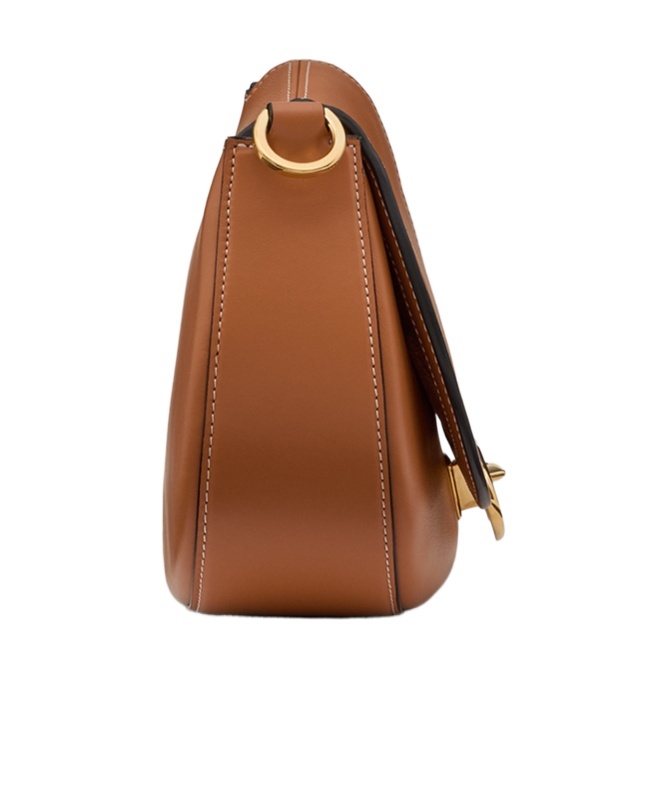 Valentino Small Saddle Handbag With Adjustable Strap And Gold-tone Hardware In Brown