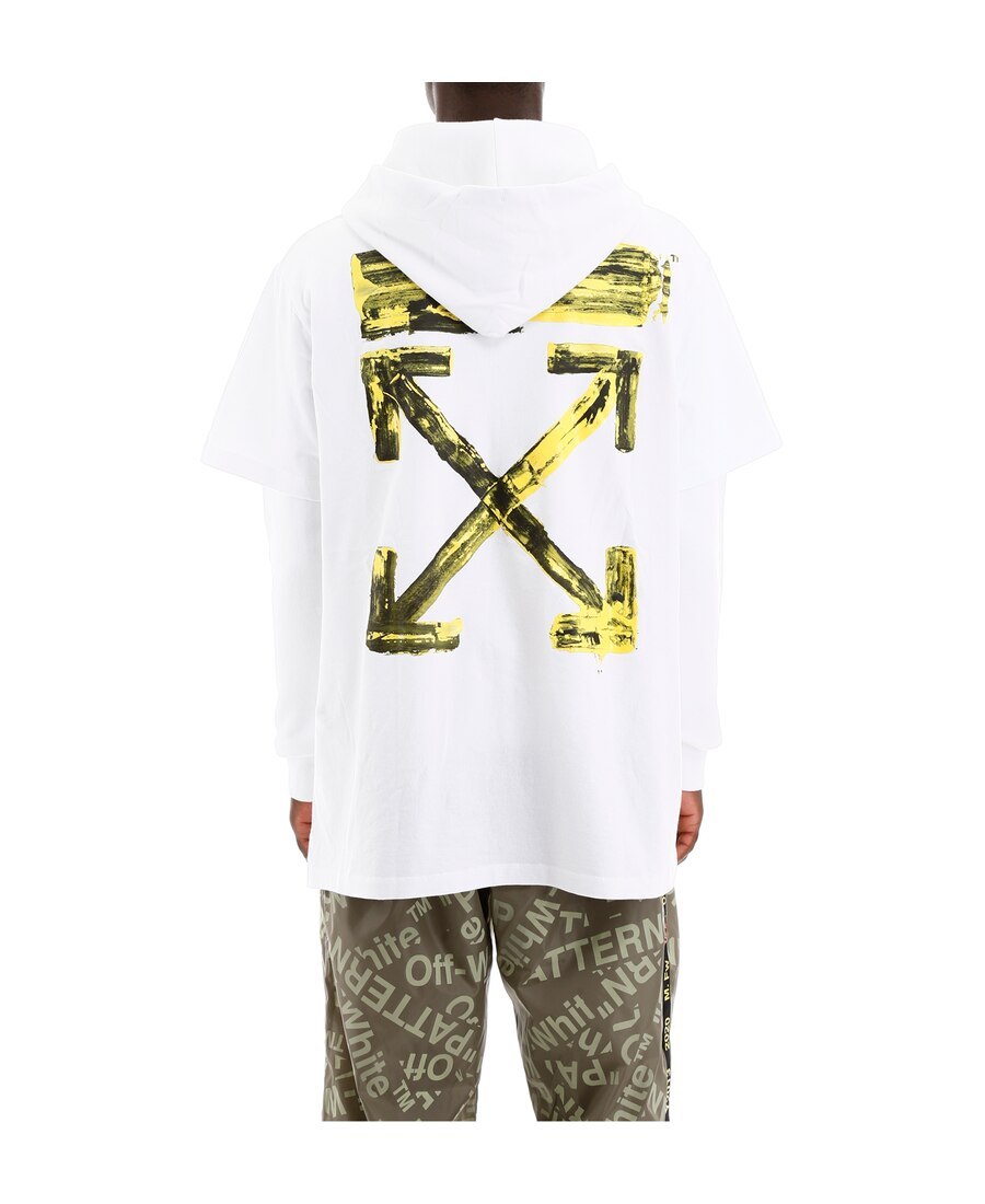 Off-white Logo Cascading T-shirt With Hat In White
