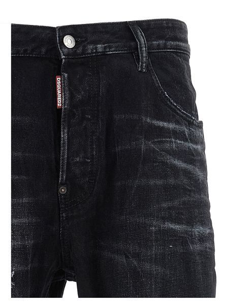 Dsquared2 Roadie Distressed-finish Jeans In Black