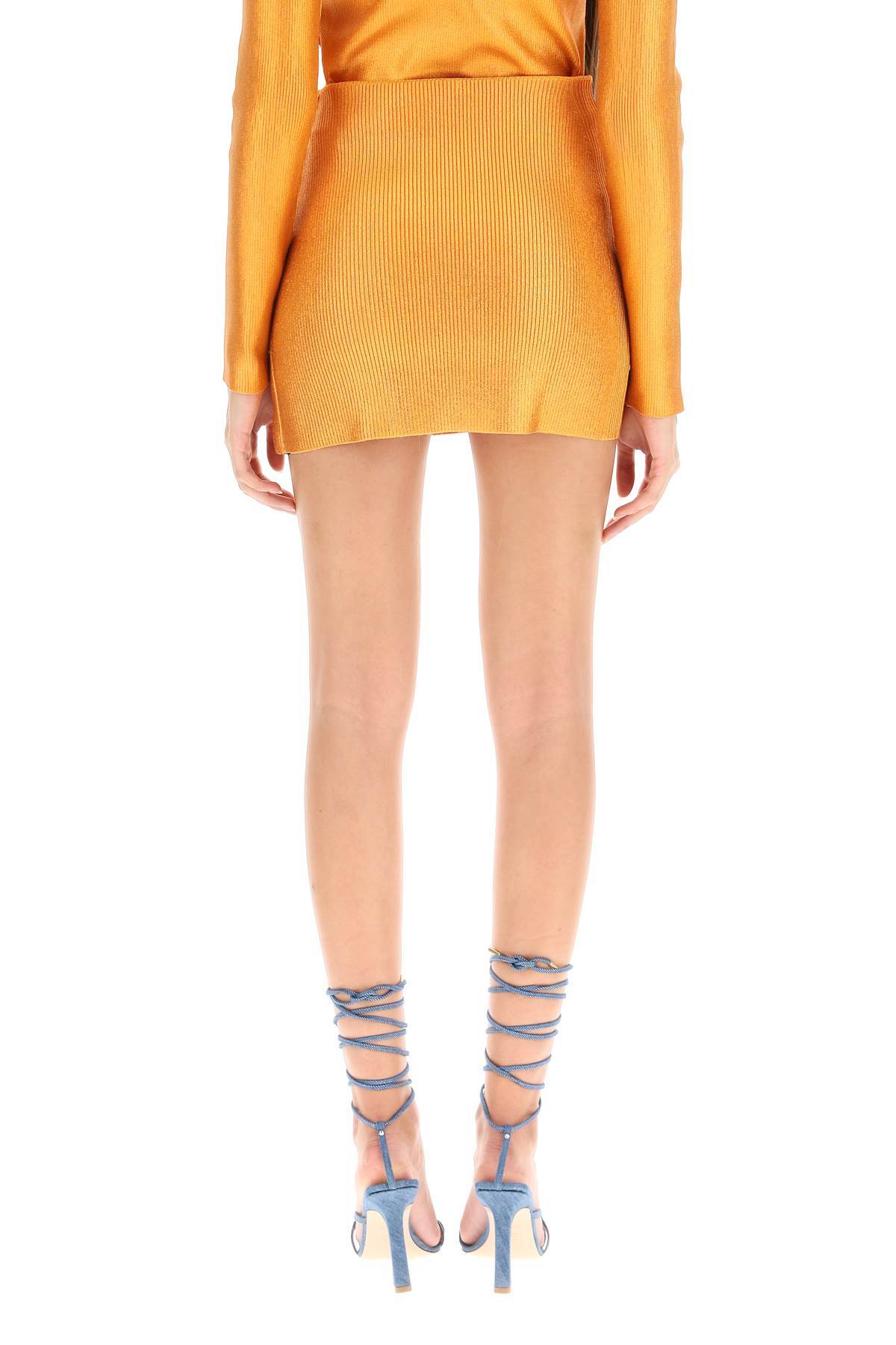 Diesel Metallic Mini Skirt In Orange