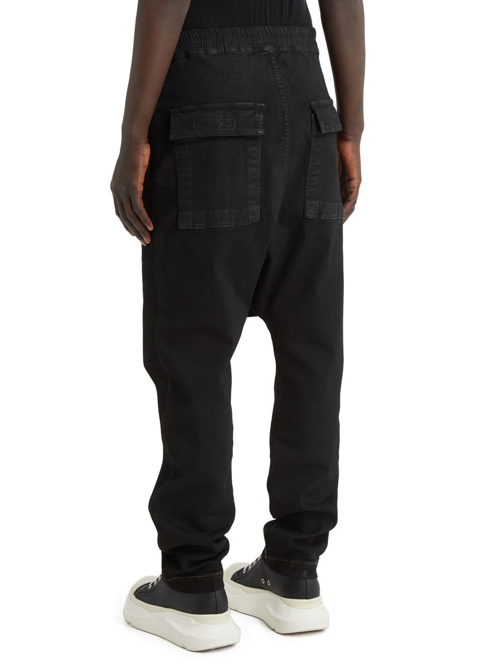 Rick Owens Drkshdw Black Grimace Embroidered Denim Casual Pants In Black