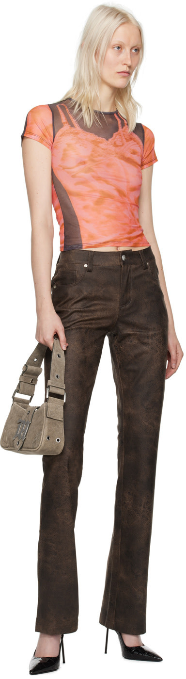 Misbhv Washed-effect Flared Trousers In Black