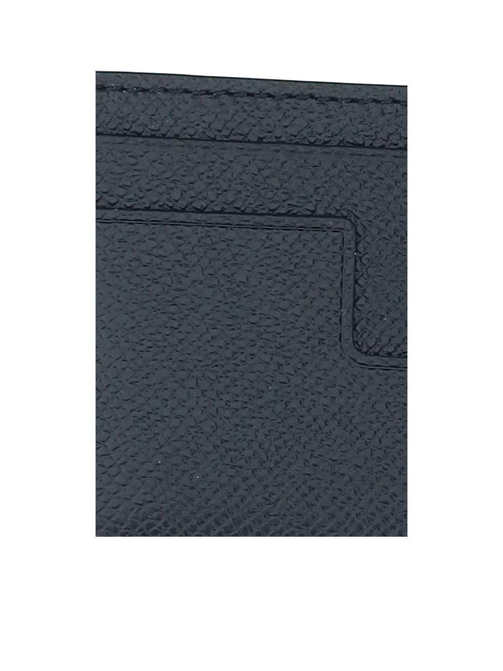 Tom Ford Navy Small Grain Leather Classic Card Holder In Black