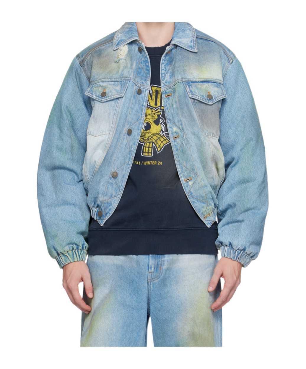 Egonlab Long-sleeved Denim Cotton Suit In Blue