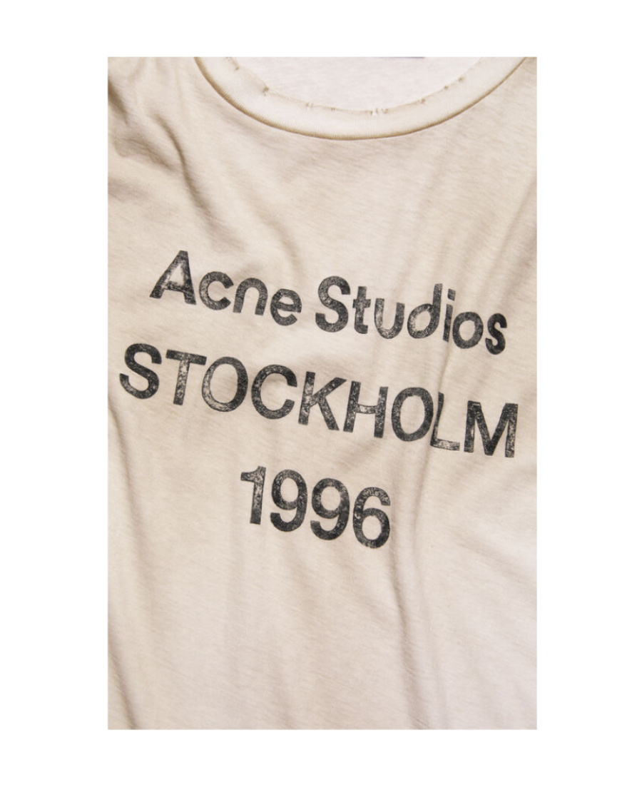 Acne Studios Exford 1996 Mélange Cotton T-shirt In White
