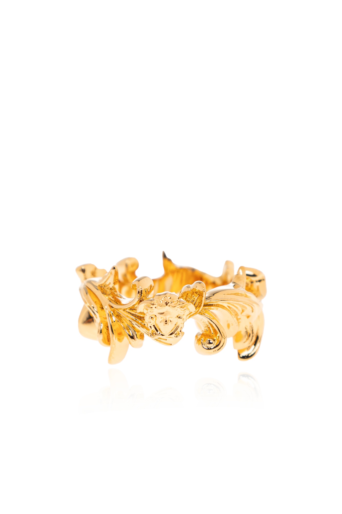 Versace Medusa Head Motif Ring In Gold
